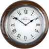 Cobb & Co. Railway Wooden Wall Clock – Glossy Walnut Roman Chrome 32cm