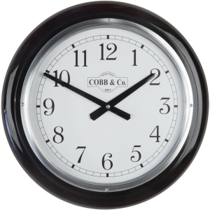Cobb & Co. Railway Wooden Wall Clock – Glossy Mahogany Arabic Chrome 40cm