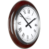 Cobb & Co. Railway Wooden Wall Clock – Glossy Walnut Roman Chrome 40cm