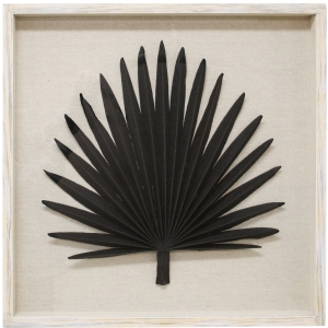 Framed Fan Palm Leaves Wall Art – Dark