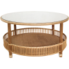 Bayview Round Rattan & Glass Coffee Table – Natural