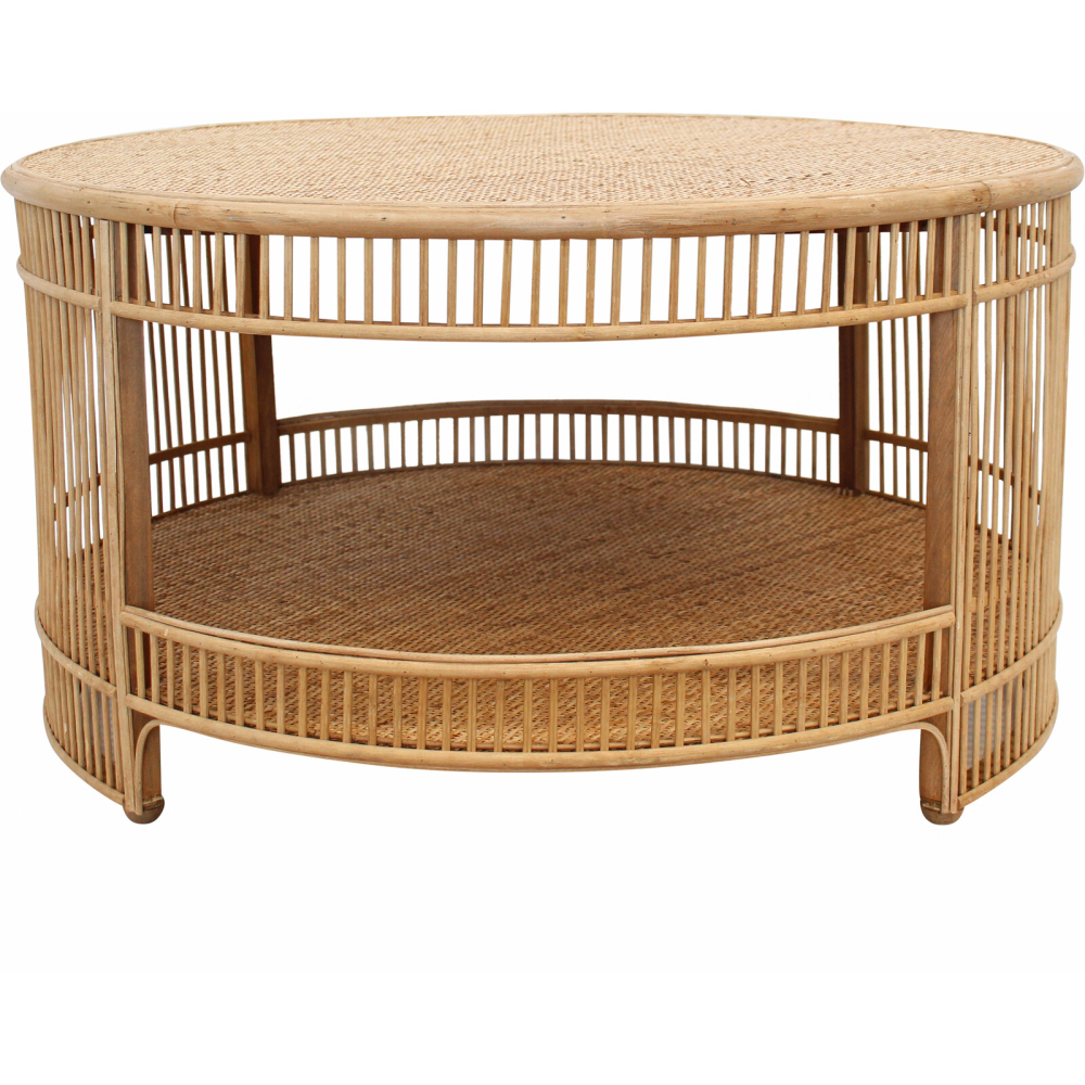 Byron Round Rattan Coffee Table – Natural