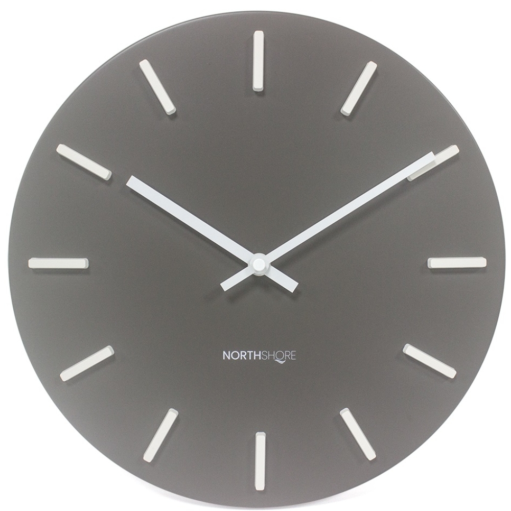 Modern Dark Grey Round Metal Wall Clock