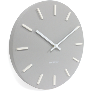 Modern Light Grey Round Metal Wall Clock