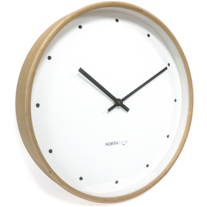 Black & White Minimalist Round Wooden Wall Clock