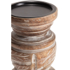 Whitewashed Mangowood Carved Pillar Candleholder 1