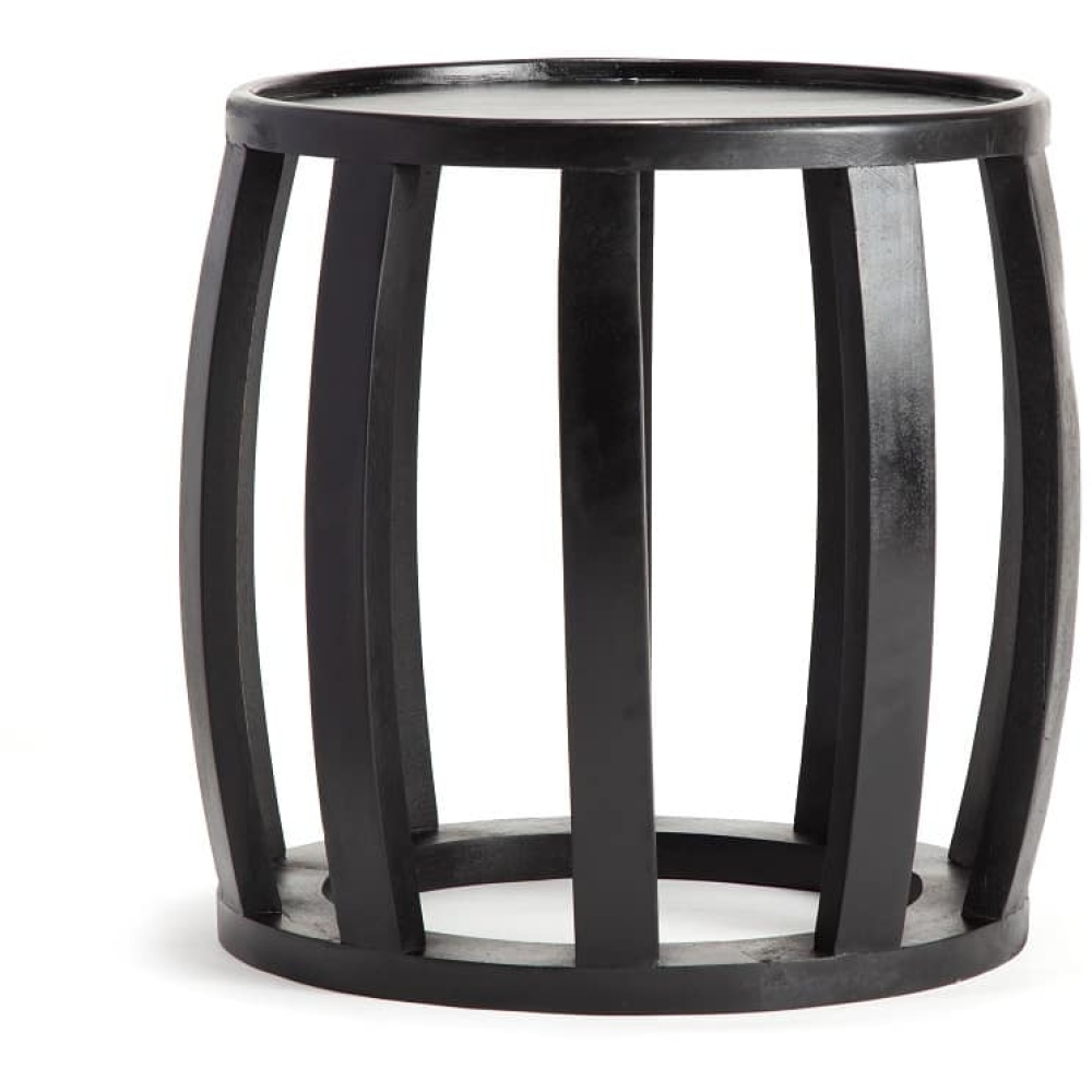 Round 46cm Black Mangowood Side Table