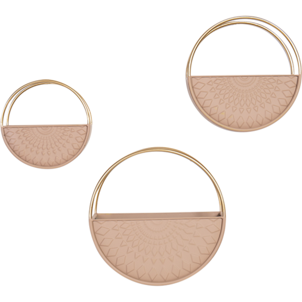 Round Musk Gold Metal Wall Planters Set Of 3