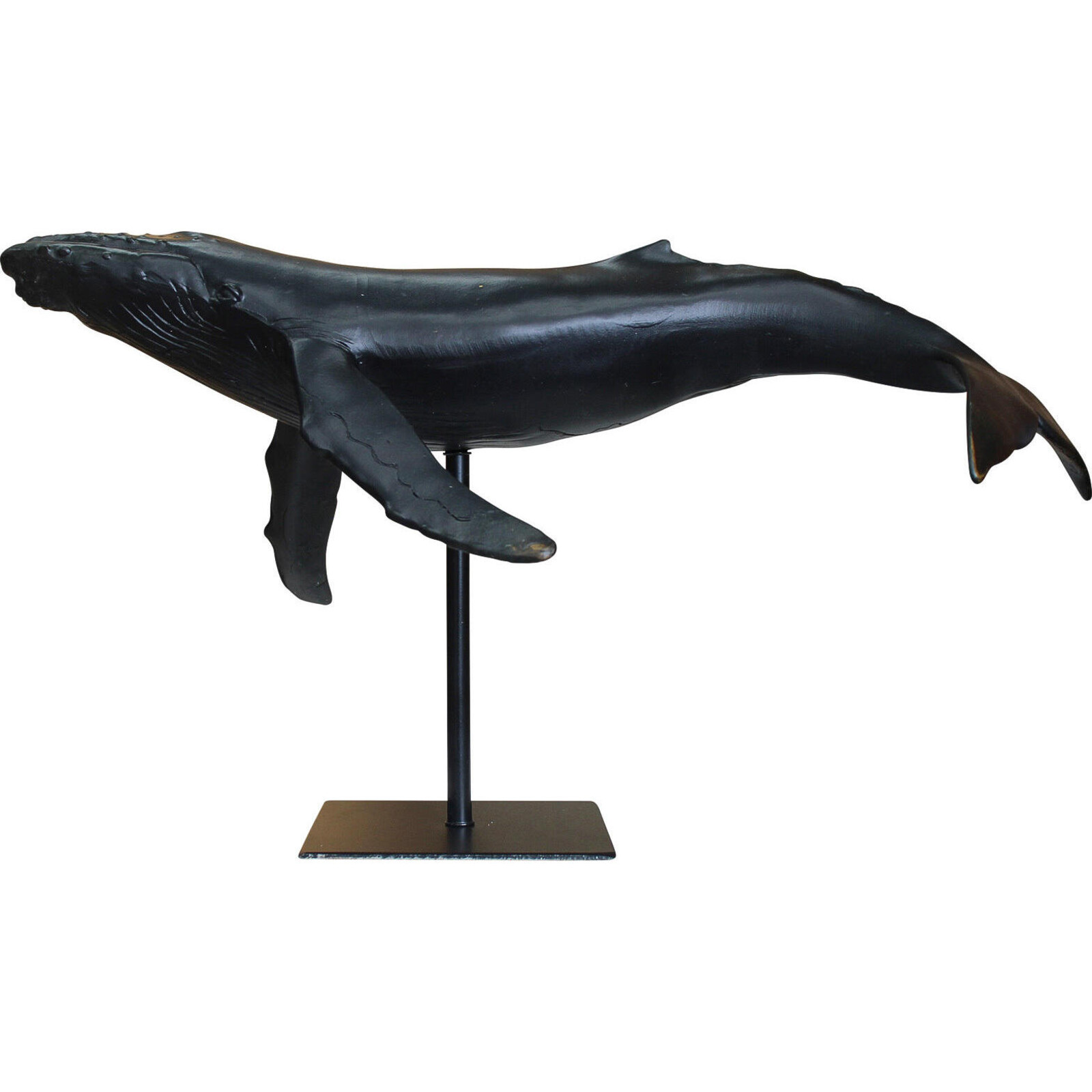Dark Decorative Whale on Stand
