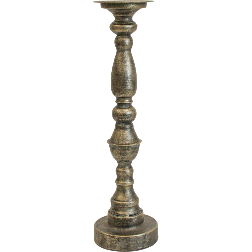 Antique Tall Metal Candle Holder 46cm