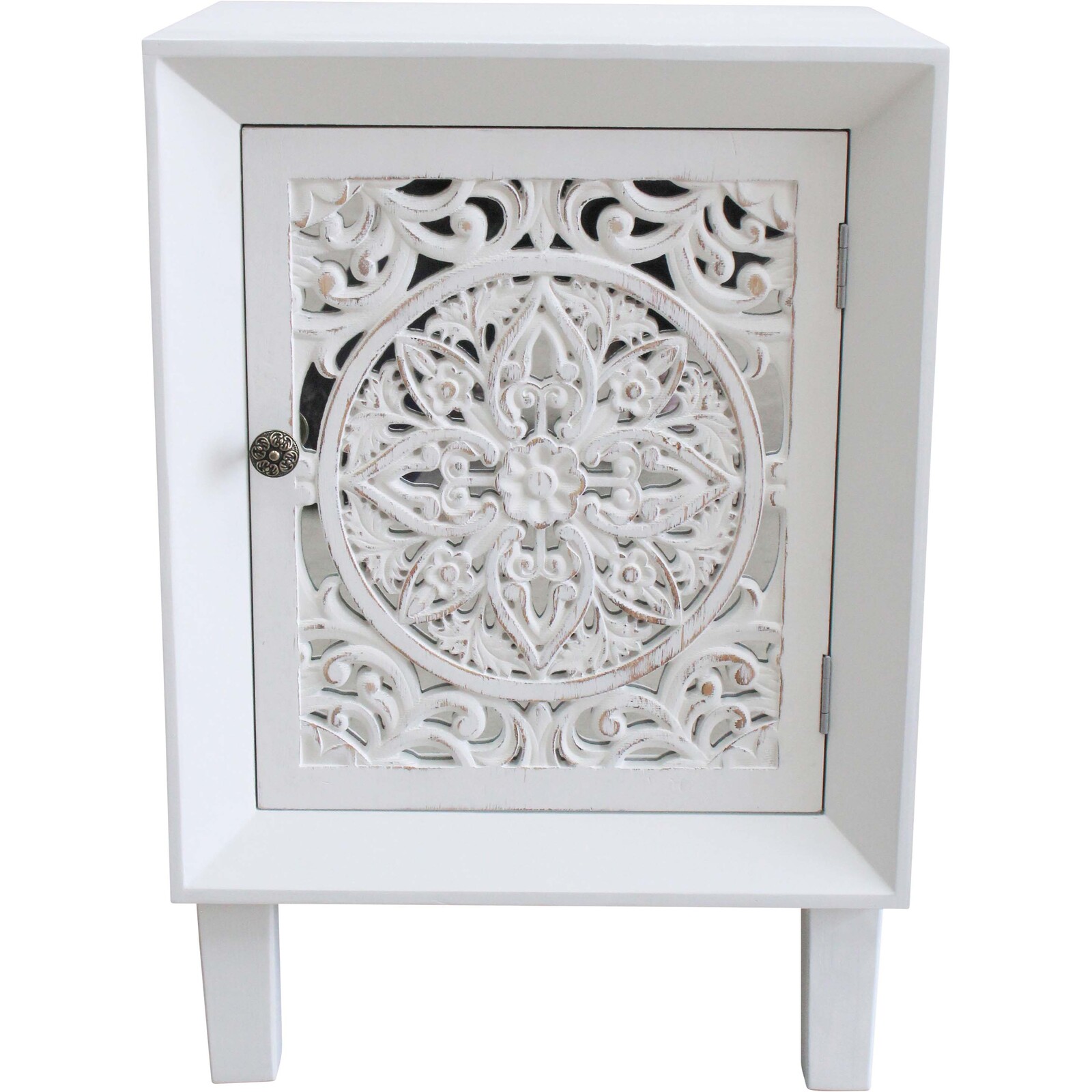 Yantra Rustic White Bedside Table