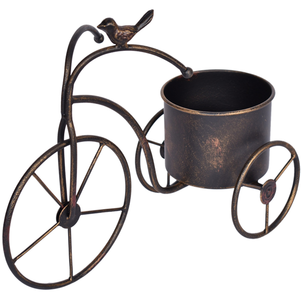 Antique Golden & Black Bicycle Pot Planter
